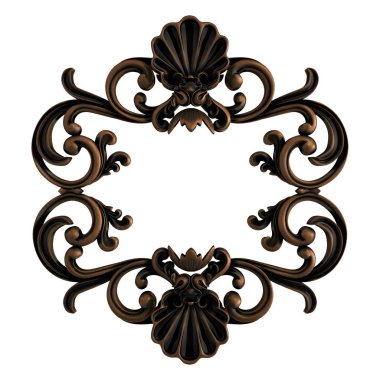 Beyaz bir arka plan üzerinde süsleme bronz. İzole