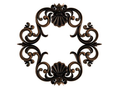 Beyaz bir arka plan üzerinde süsleme bronz. İzole