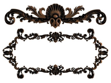 Beyaz bir arka plan üzerinde süsleme bronz. İzole