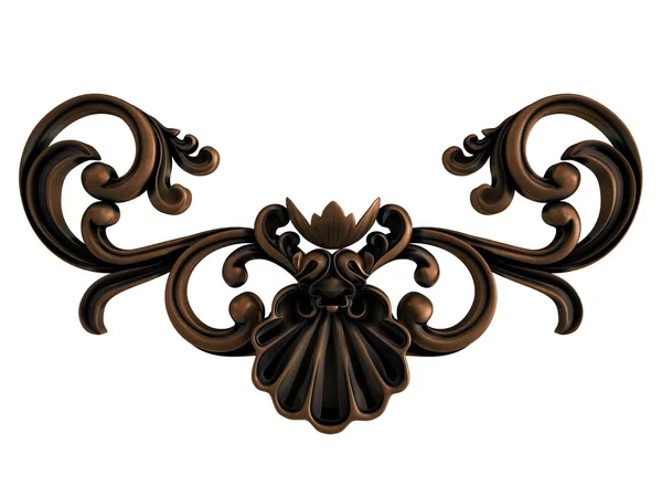 Ornamento Bronze em um fundo branco. Isolados — Fotografia de Stock