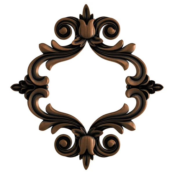 Beyaz bir arka plan üzerinde süsleme bronz. İzole