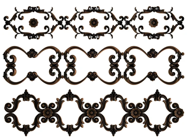 Ornamento Bronze em um fundo branco. Isolados — Fotografia de Stock