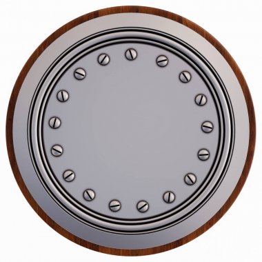 Metal plaka beyaz arka plan, gümüş izole