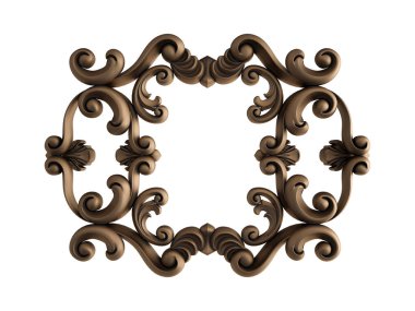 Beyaz bir arka plan üzerinde süsleme bronz. İzole