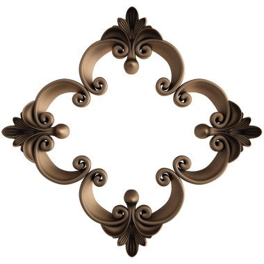 Beyaz bir arka plan üzerinde süsleme bronz. İzole