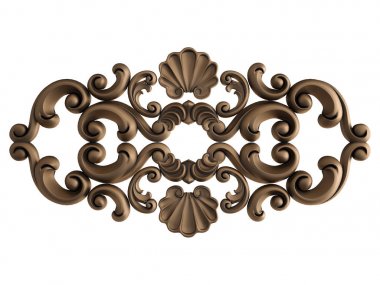 Beyaz bir arka plan üzerinde süsleme bronz. İzole