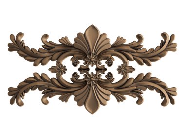 Beyaz bir arka plan üzerinde süsleme bronz. İzole