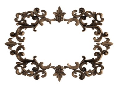 Beyaz bir arka plan üzerinde süsleme bronz. İzole