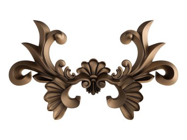 Beyaz bir arka plan üzerinde süsleme bronz. İzole