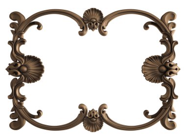 Beyaz bir arka plan üzerinde süsleme bronz. İzole