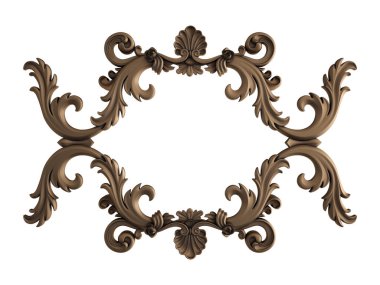 Beyaz bir arka plan üzerinde süsleme bronz. İzole