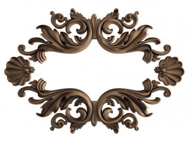 Beyaz bir arka plan üzerinde süsleme bronz. İzole