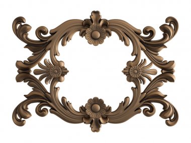 Beyaz bir arka plan üzerinde süsleme bronz. İzole