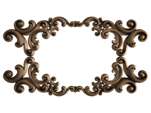 Ornamento Bronze em um fundo branco. Isolados — Fotografia de Stock