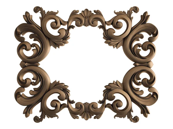 Ornamento Bronzo su sfondo bianco. Isolato — Foto Stock