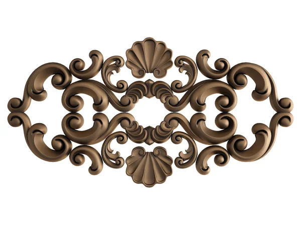 Beyaz bir arka plan üzerinde süsleme bronz. İzole