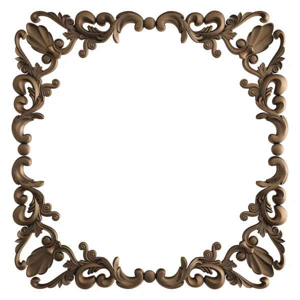 Ornamento Bronzo su sfondo bianco. Isolato — Foto Stock