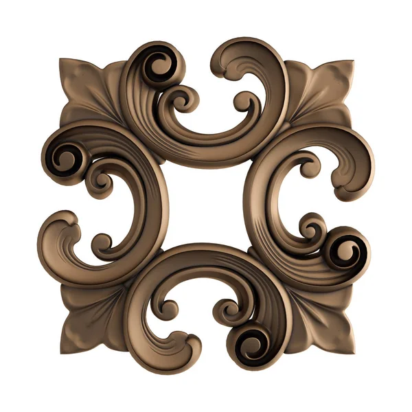 Ornament Bronze on a white background. Isolated — Stock Photo, Image