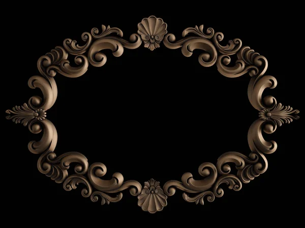 Ornamento Bronzo su sfondo nero. Isolato — Foto Stock