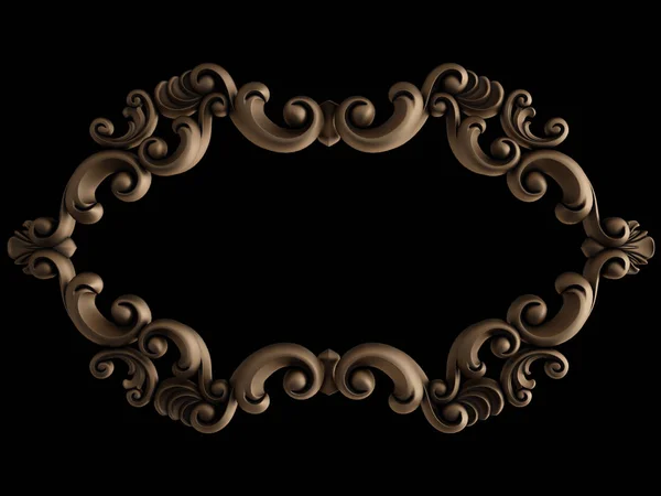 Ornament Bronze on a black background. Isolated — Stock Photo, Image