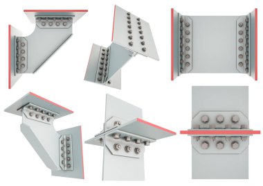 Beyaz bir arka plan üzerinde ışın yapı çeliği. İzole