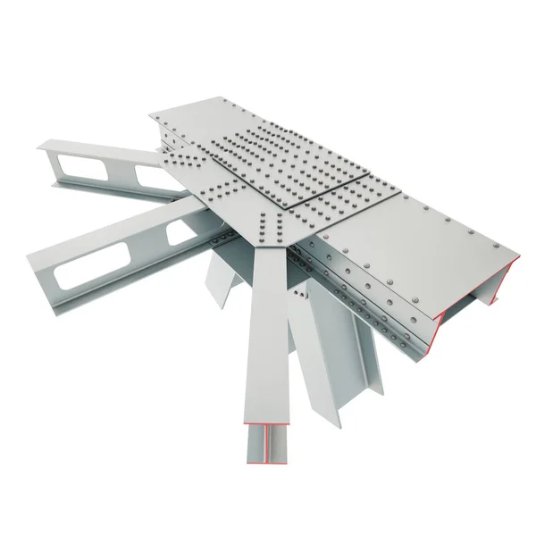 Stahlträger-Struktur auf weißem Hintergrund. isoliert — Stockfoto