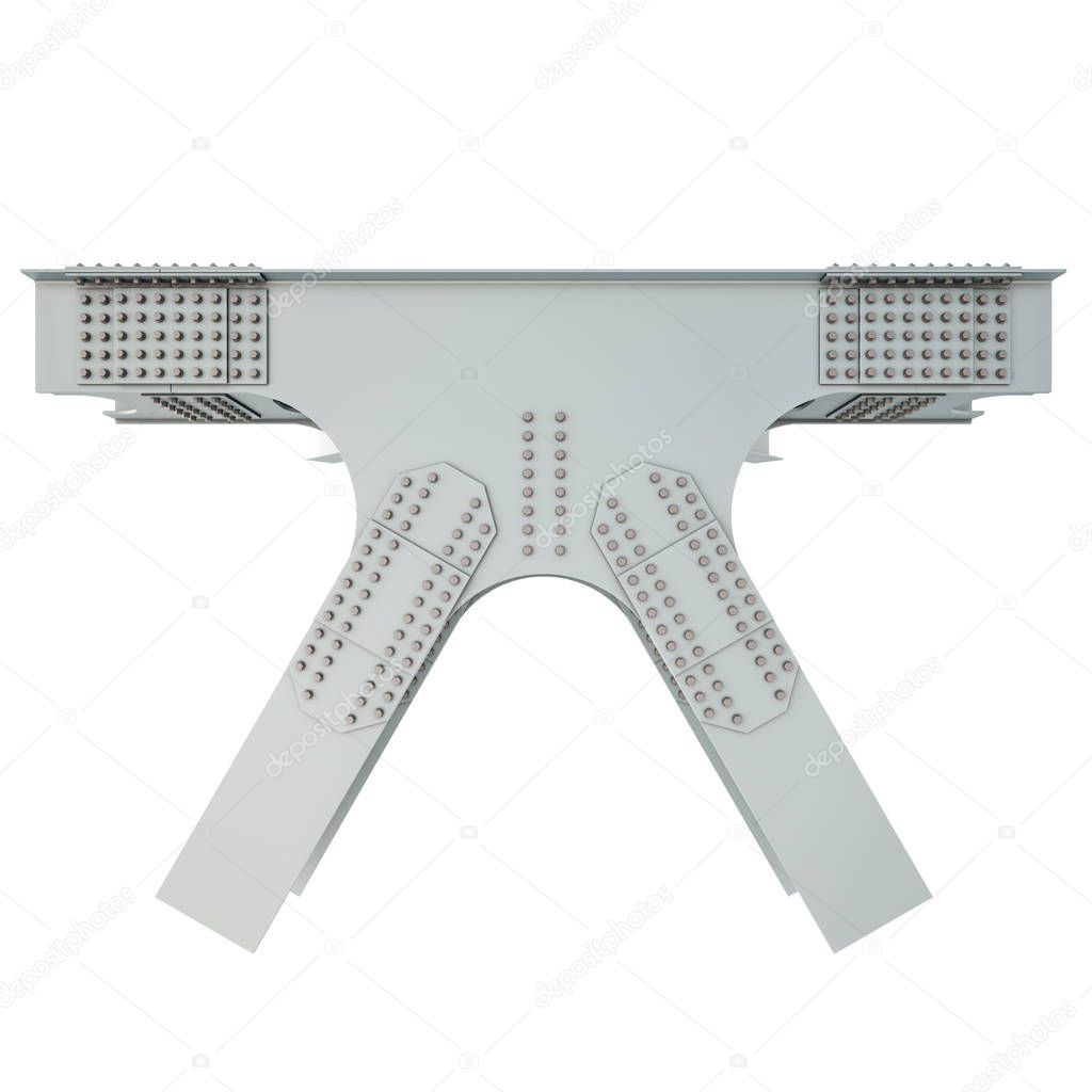 Steel Beam Structure on a white background. Isolated
