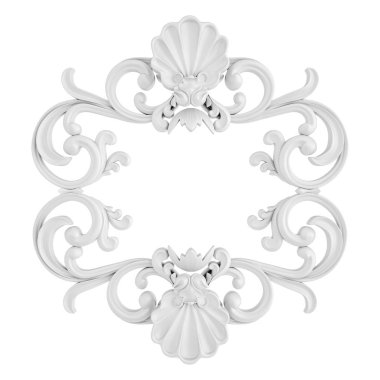 Beyaz beyaz bir arka plan üzerinde süs. İzole