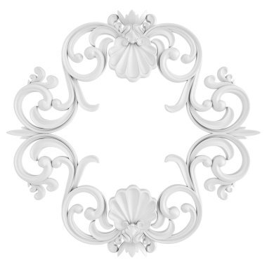 Beyaz beyaz bir arka plan üzerinde süs. İzole