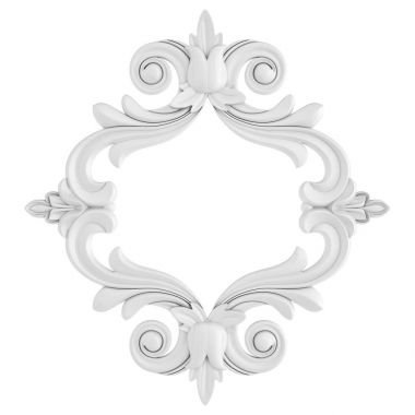 Beyaz beyaz bir arka plan üzerinde süs. İzole