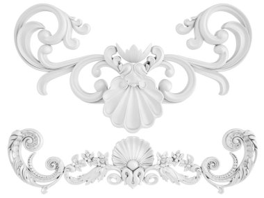 Beyaz beyaz bir arka plan üzerinde süs. İzole