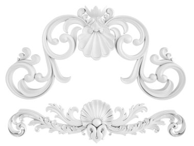 Beyaz beyaz bir arka plan üzerinde süs. İzole