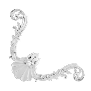 Beyaz beyaz bir arka plan üzerinde süs. İzole