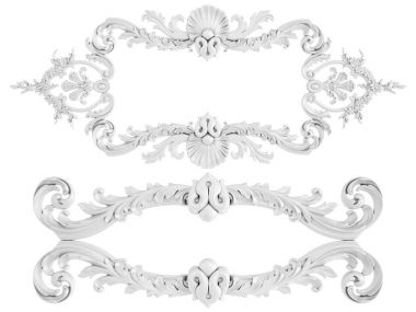 Beyaz beyaz bir arka plan üzerinde süs. İzole