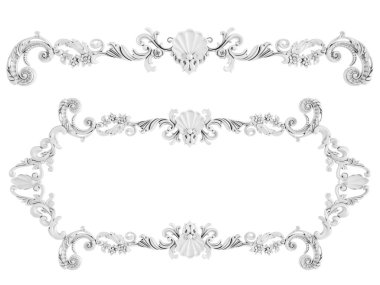 Beyaz beyaz bir arka plan üzerinde süs. İzole