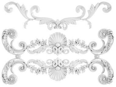 Beyaz beyaz bir arka plan üzerinde süs. İzole