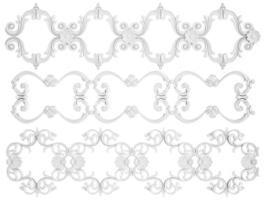 Beyaz beyaz bir arka plan üzerinde süs. İzole