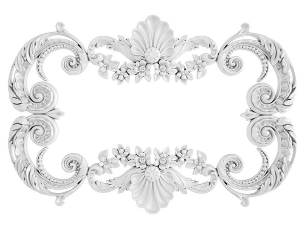 Белый орнамент на белом фоне. Isolated
