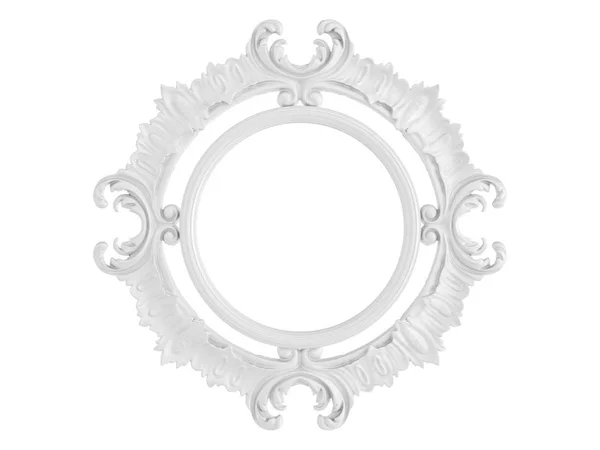 Ornamento branco em um fundo branco. Isolados — Fotografia de Stock