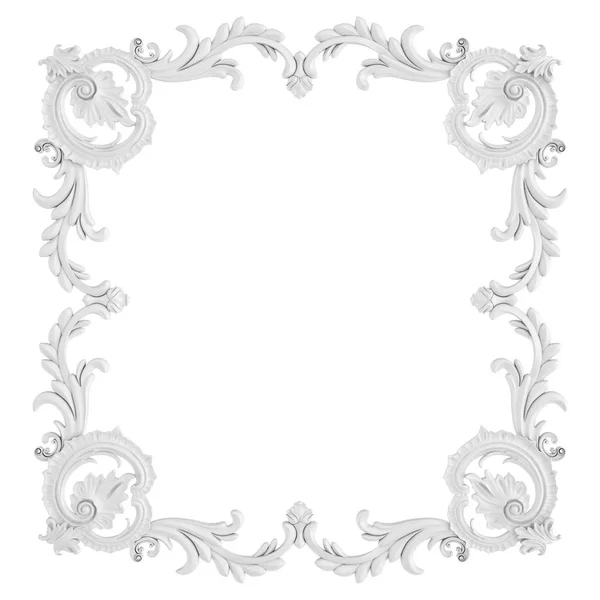 Ornamento bianco su sfondo bianco. Isolato — Foto Stock