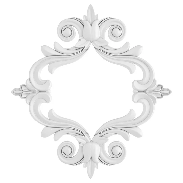 Ornamento bianco su sfondo bianco. Isolato — Foto Stock