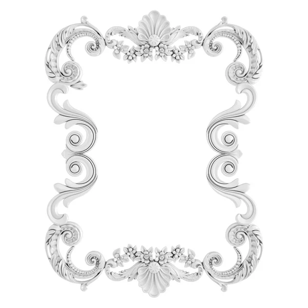 Ornamento branco em um fundo branco. Isolados — Fotografia de Stock