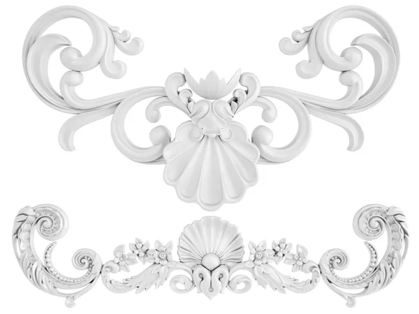 Weißes Ornament auf weißem Hintergrund. isoliert — Stockfoto