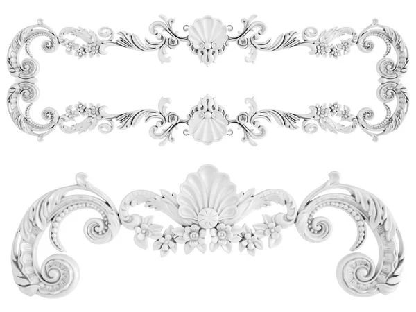 Ornamento bianco su sfondo bianco. Isolato — Foto Stock