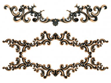 Beyaz bir arka plan üzerinde bronz süs. İzole