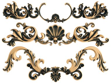 Beyaz bir arka plan üzerinde bronz süs. İzole