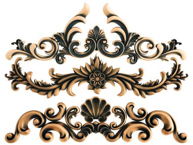 Beyaz bir arka plan üzerinde bronz süs. İzole