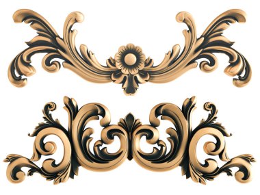 Beyaz bir arka plan üzerinde bronz süs. İzole