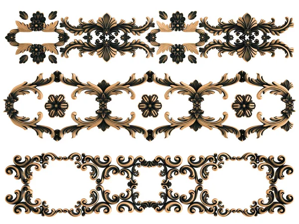 Ornamento in bronzo su sfondo bianco. Isolato — Foto Stock