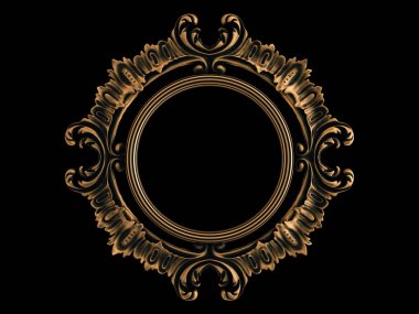 Bronz süs siyah bir arka plan. İzole